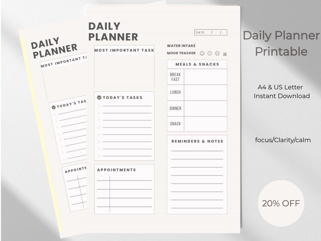 Neurodivergent Daily Planner PDF | ADHD Time Block Organizer | Focus ...