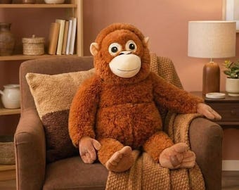 Viral Monkey Plush – Punch Zoo Inspired Emotional Support Stuffed Animal (25 inch)