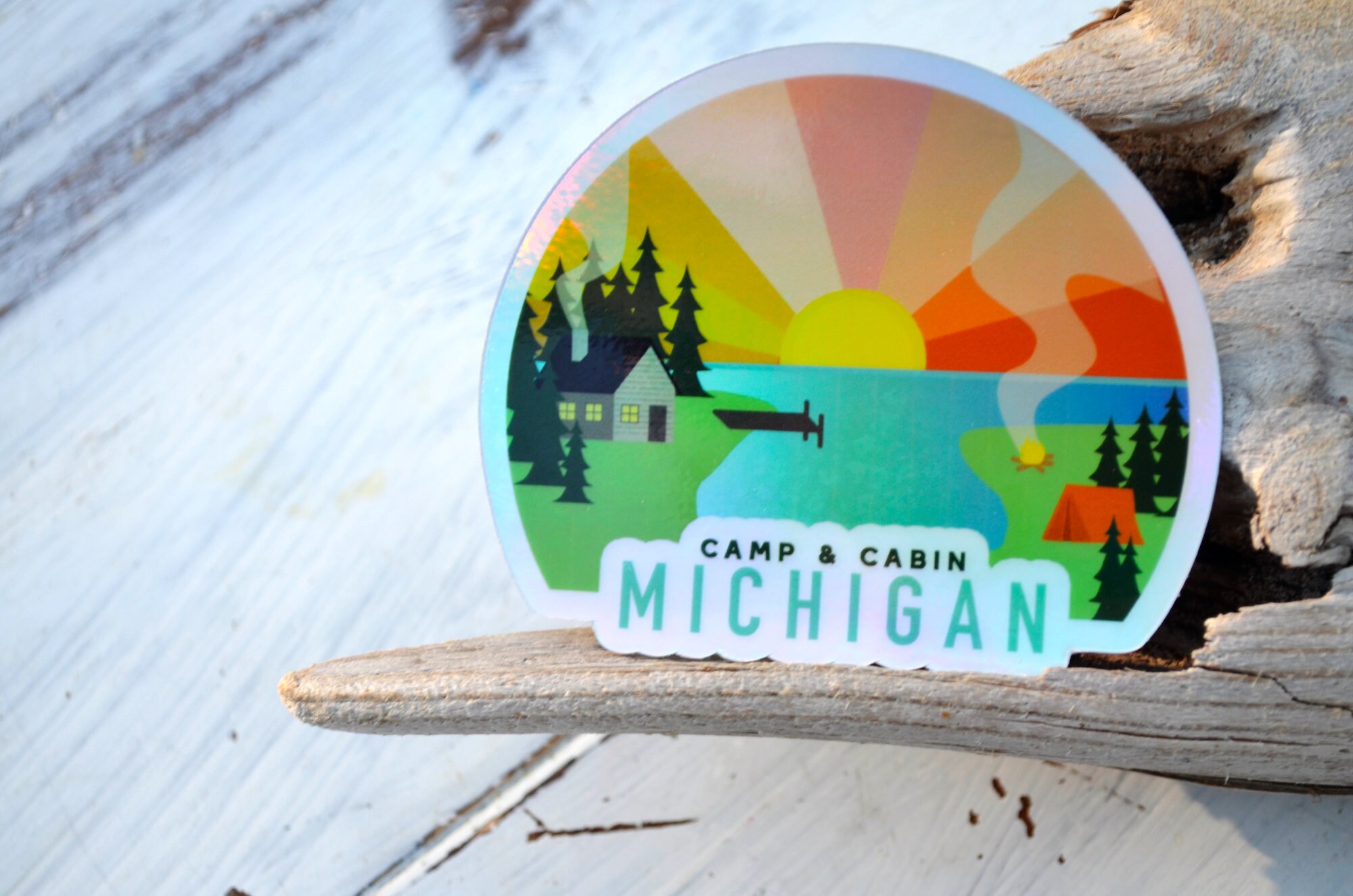 BATCH 2 ---Camp & Cabin Michigan Sticker  - For a Little Michigan War…