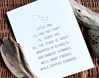 Big Dipper Constellations Poem Print - Little One, This is Your Home - Michigan Kids Print