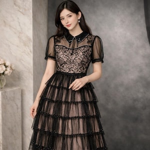 knee length dresses for ladies PRETTYGARDEN Women's Tulle Midi Dress Sleeveless Smocked Ruffle Mesh F