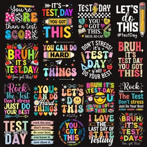 Testdag png-paket, Du har den här png, Statliga prov png, Rock the Test png, Lärarens testdag, Stjärndag, Det är testdag png, Testkoordinator