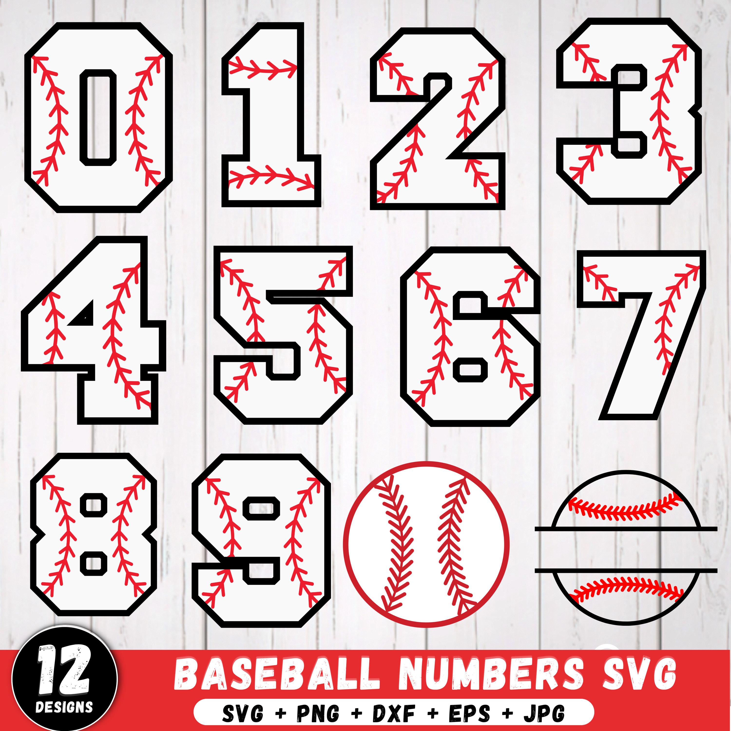 Baseball Numbers, Baseball Svg, Baseball Font Svg, Baseball Stitch ...