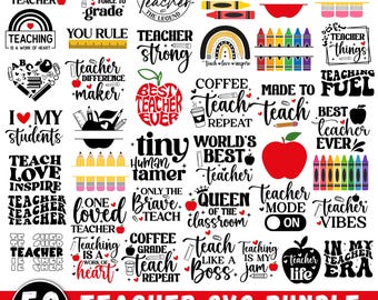 Teacher Svg Bundle, Teacher Life Svg, Back to School Svg, Teacher Quote Svg, Teacher Appreciation svg, Teacher Bundle Svg, School Svg,Cricut