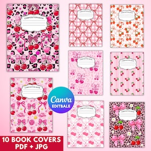 Composition Notebook Covers, Composition Book Cover template, Canva Composition Notebook Designs, Back to School Printable, Digital Download