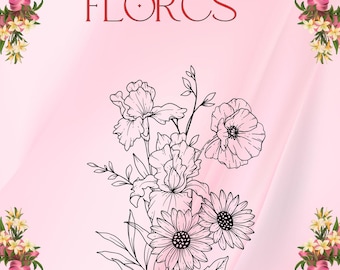 Libro para colorear de espectaculares modelos  de flores para poder dibujar  como mas te guste