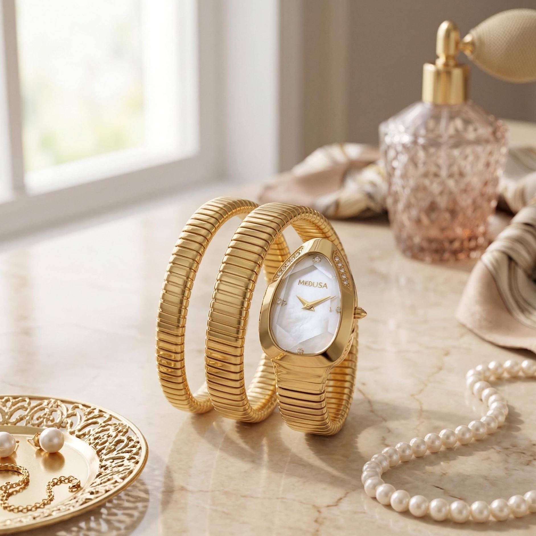 Classic Serpentine Serpent Snake Classic Gold Color Women\'s Watch White Stateme Serpenti Snake Watch - Etsy main image 4