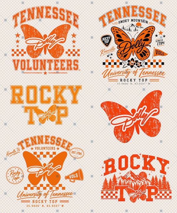 10+ Bundle Tennessee Volunteers Butterfly Graphic Png | Dolly Tennessee Vols Png
