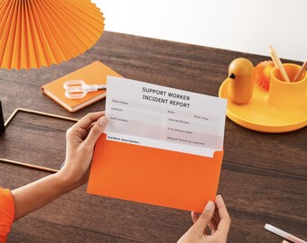 Support Worker Incident Report Template, NDIS Incident Form, Aged Care Incident Report, Editable Canva template
