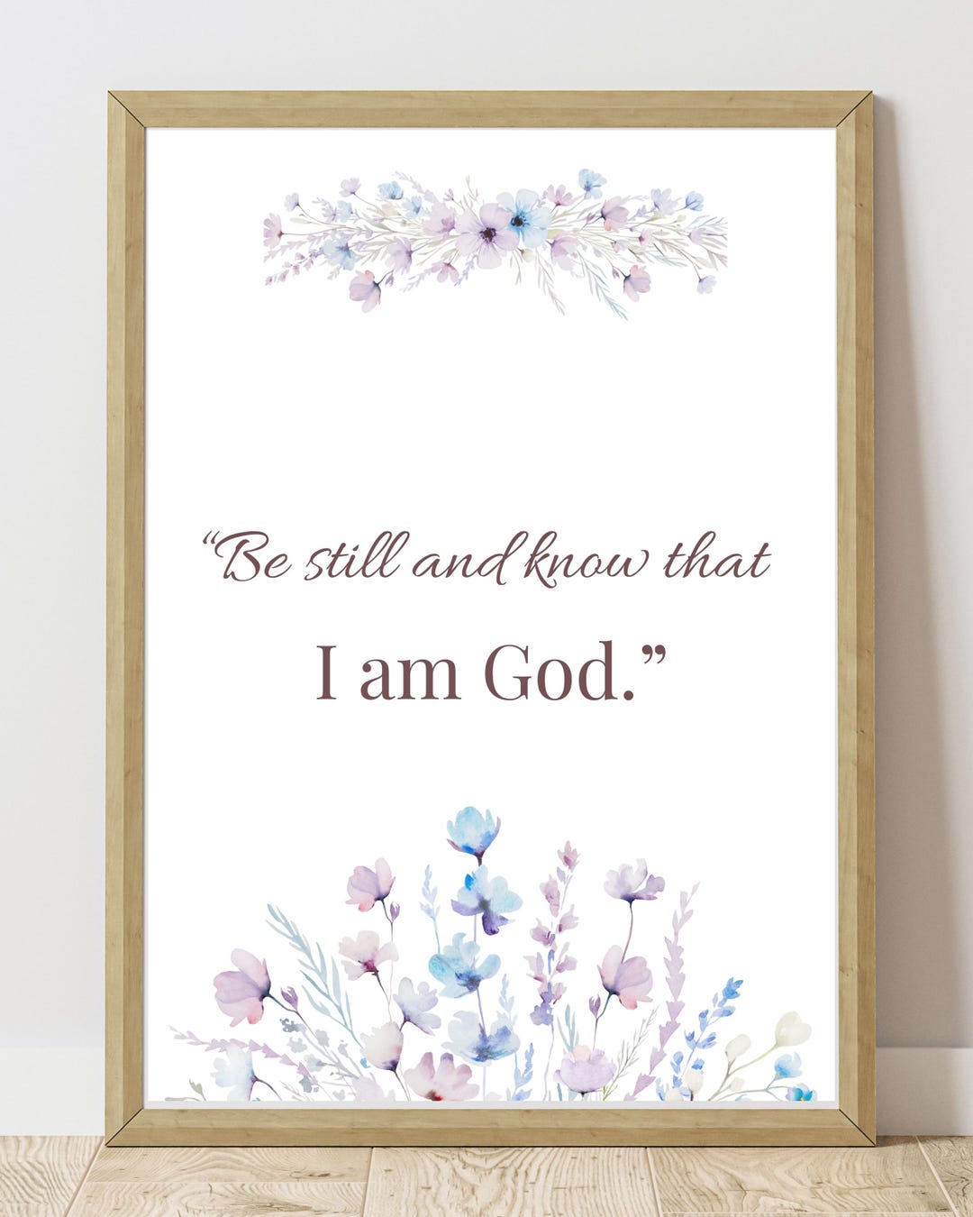 Christian Bible Verse Print | Floral Scripture Poster | Religious Home ...