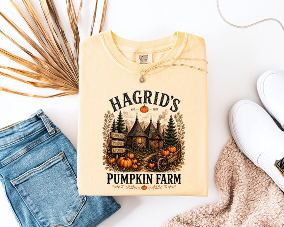 Comfort Colors Wizard Pumpkin Farm Shirt, Vintage Fall Graphic Tee