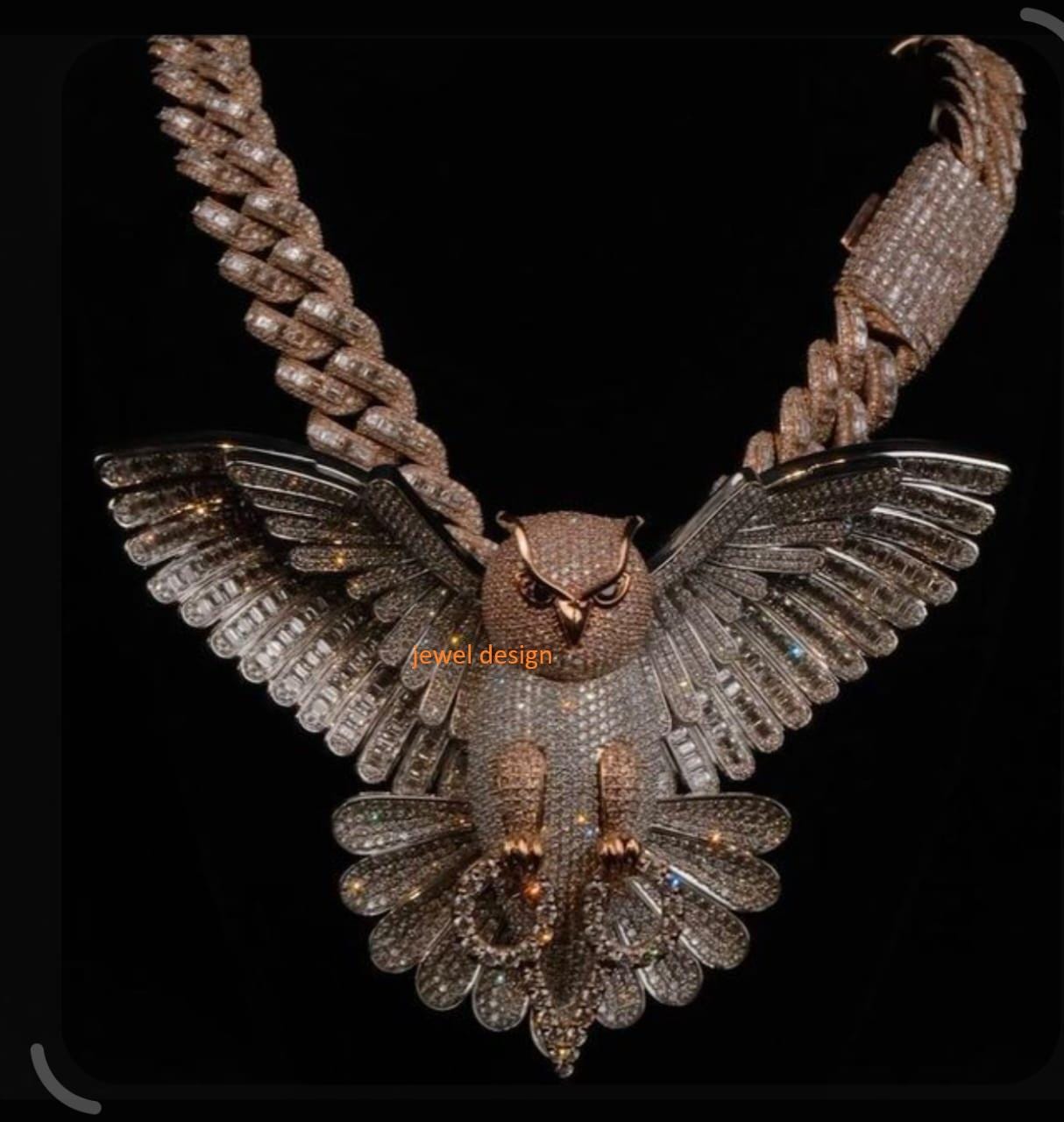 Iced Out Moissanite Owl Pendant Hip Hop Diamond  Mens Charm Bird Animal head Pendant