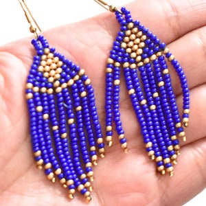 Blue Trendy Fringe Earrings