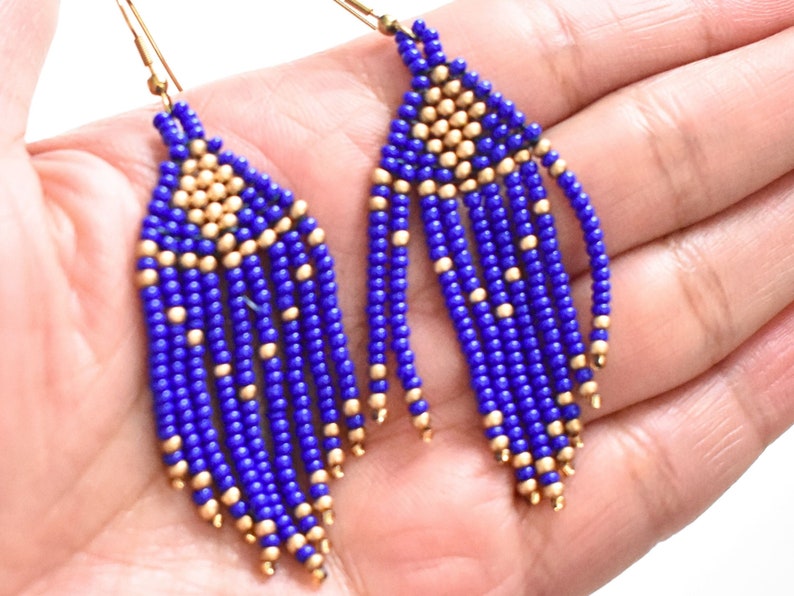 Blue Trendy Fringe Earrings