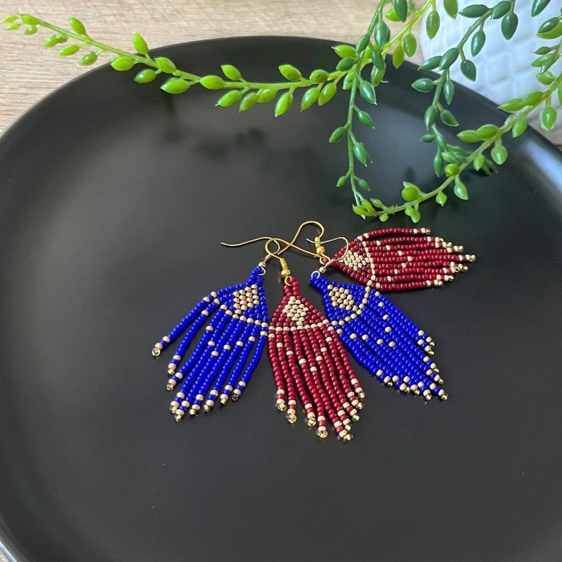 Seed Beads Fringe 
Earrings