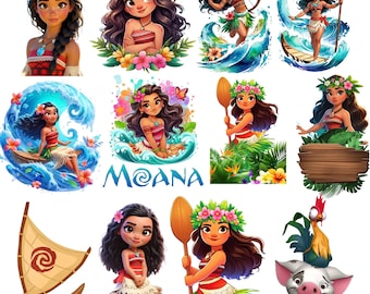 Moana Clipart Bundle: Baby Moana PNG Images (Digital Download), Moana Clipart, Moana PNG, Moana Birthday, Moana Printable, Moana Font