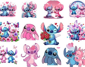 Stich and Angel SVG Bundle, Stitch svg, Stitch png, Stitch Angel Svg, Angel svg, Angel png, cricut svg, Stitch Love, Stitch Couple