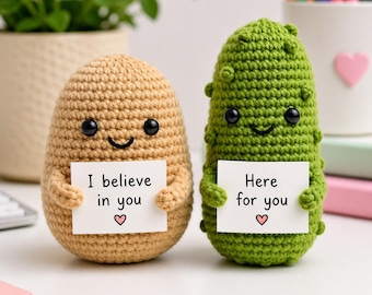 Emotional Support Crochet Pattern Bundle PDF | Positive Potato & Support Pickle | Funny Desk Buddy Gift | Viral Amigurumi Instant Download