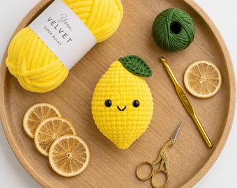 Lucky Lemon Amigurumi Pattern PDF, Crochet Fruit Decor, Instant Download
