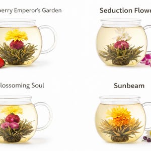 Blooming Flower Tea Gift Set – 12 Handmade Blooming Tea Balls ...