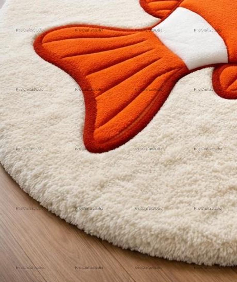 Clownfish Round Tufted Rug - Nemo Inspired Nursery Decor, Cute Ocean ...