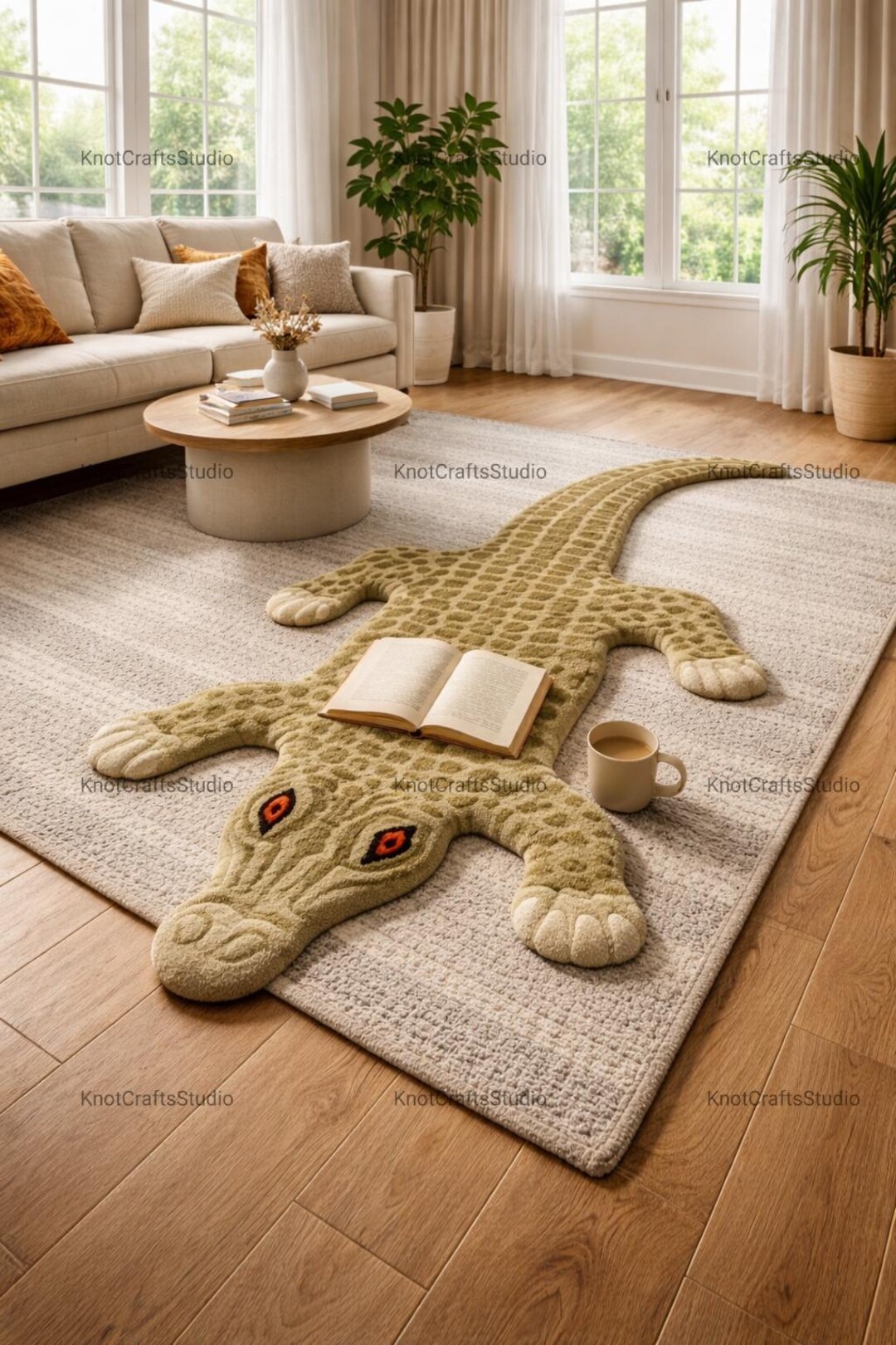 Cool Rug Lizard Hand Tufted Crocodile Rug, 3D Alligator Area Rug for Nursery Kids Room ...
