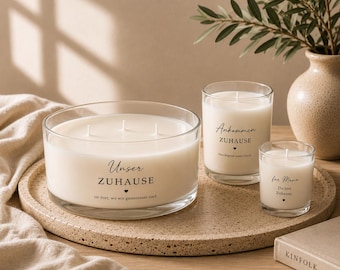 Personalisierte Duftkerze im Glas | Wunschtext | Geschenk zum Einzug | Familienkerze | Personalisierte Kerze | Geschenk für Zuhause