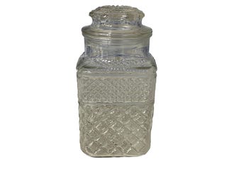 Vintage Anchor Hocking Wexford Clear Glass Canister