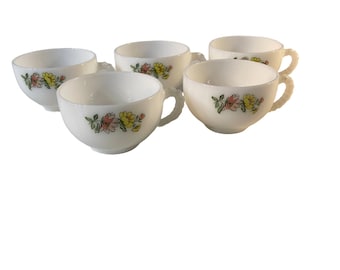 Zestaw 5 szklanych filiżanek do herbaty Arcopal France Milk Glass