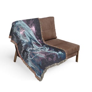 Storm Dragon Woven Blanket Fourth Wing Decor Iron Flame Throw Onyx Storm Gifts Bookish Booktok Aretia Merch Riorson House Lightning Art Bild 10