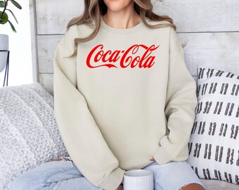 Coca Cola Logo Sweatshirt, Unisex 50/50 Cotton Polyester Hoodie