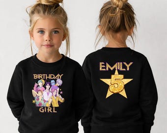Custom Birthday Girl Sweatshirt, Kpop Huntrix Birthday Party Shirt