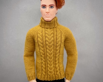 12 inch breipatroon poppentrui heren, miniatuur kabelbreisel (pdf-download)