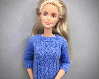 Breipatroon trui voor 11,5 inch modepop, pdf-poppenkleertjes schaal 1/6, miniatuur breiwerk