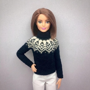 Lopa Sweater Strickanleitung für 11.5 inch Fashion Doll Fair Isle PDF