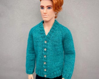 Klassiek vestbreipatroon voor pop van 12 inch (pdf-download)