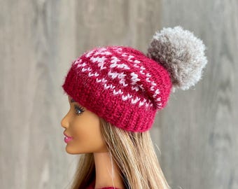 Fair Isle-mutspatroon voor pop van 11,5 inch, tweekleurige beanie (pdf-download)