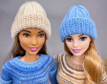 Patrón de tejido de gorro para muñeco masculino de 12 pulgadas, ropa para muñeco a escala 1/6 en PDF, tejido en miniatura