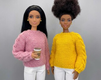 11.5 Inch Fashion Doll Cable Pullover Knitting Pattern (PDF Download)