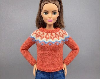 IJslandse trui breipatroon voor 11,5 inch modepop (pdf-download)