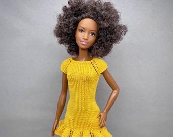 Breipatroon jurk met ruches voor 11,5 inch modepop (pdf-download)