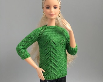 Modepoptruipatroon, 11,5 inch poppenkleertjes, miniatuurbreiwerk (pdf)