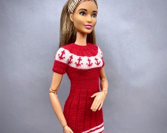 Dress Knitting Pattern for 11.5 inch Fashion Doll (PDF Download)