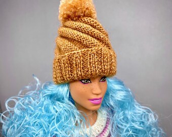 Spiral Hat Knitting Pattern for 11.5 Inch Fashion Doll (Digital PDF)
