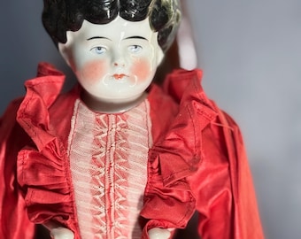 Hertwig China Head Blonde Doll Dorothy, Antique Late 1900 to 1907