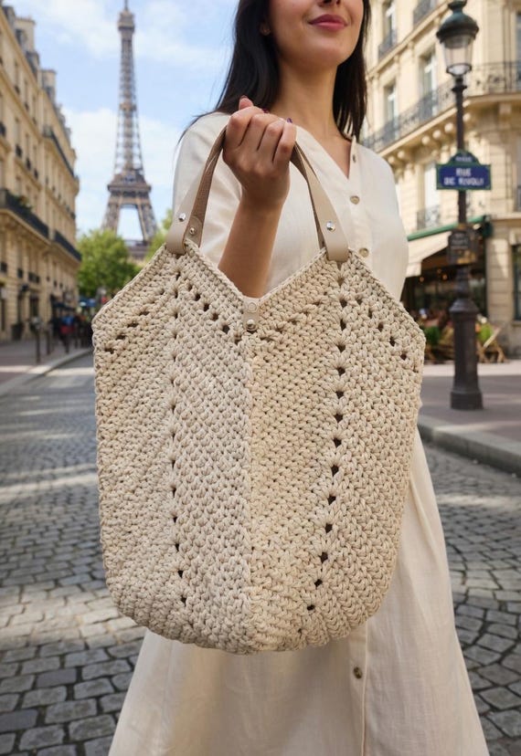 Crochet Bag Pattern | Cotton Cord Granny Square Handbag (Digital PDF Download)