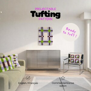Projectable Tufting Pattern Bundle – 3 Cushion Covers & 1 Rug + Bonus Object | Digital Download | Contrast Collection