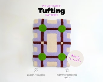 Tapijt met tuftpatroon – Axis (45×34 cm) | Projecteerbaar ontwerp | Digitale download