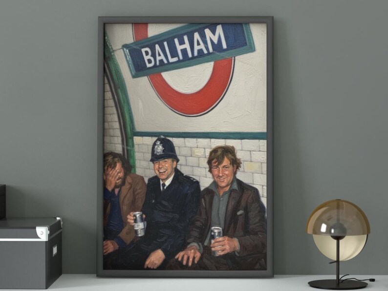 Balham Tube Station Print, London Bench Scene Poster, Oil Painting Wall ...
