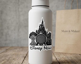 Disney Adult Vinyl Sticker - WDW Park Icons Decal for Water Bottles & Laptops - Waterproof Retro Style Sticker